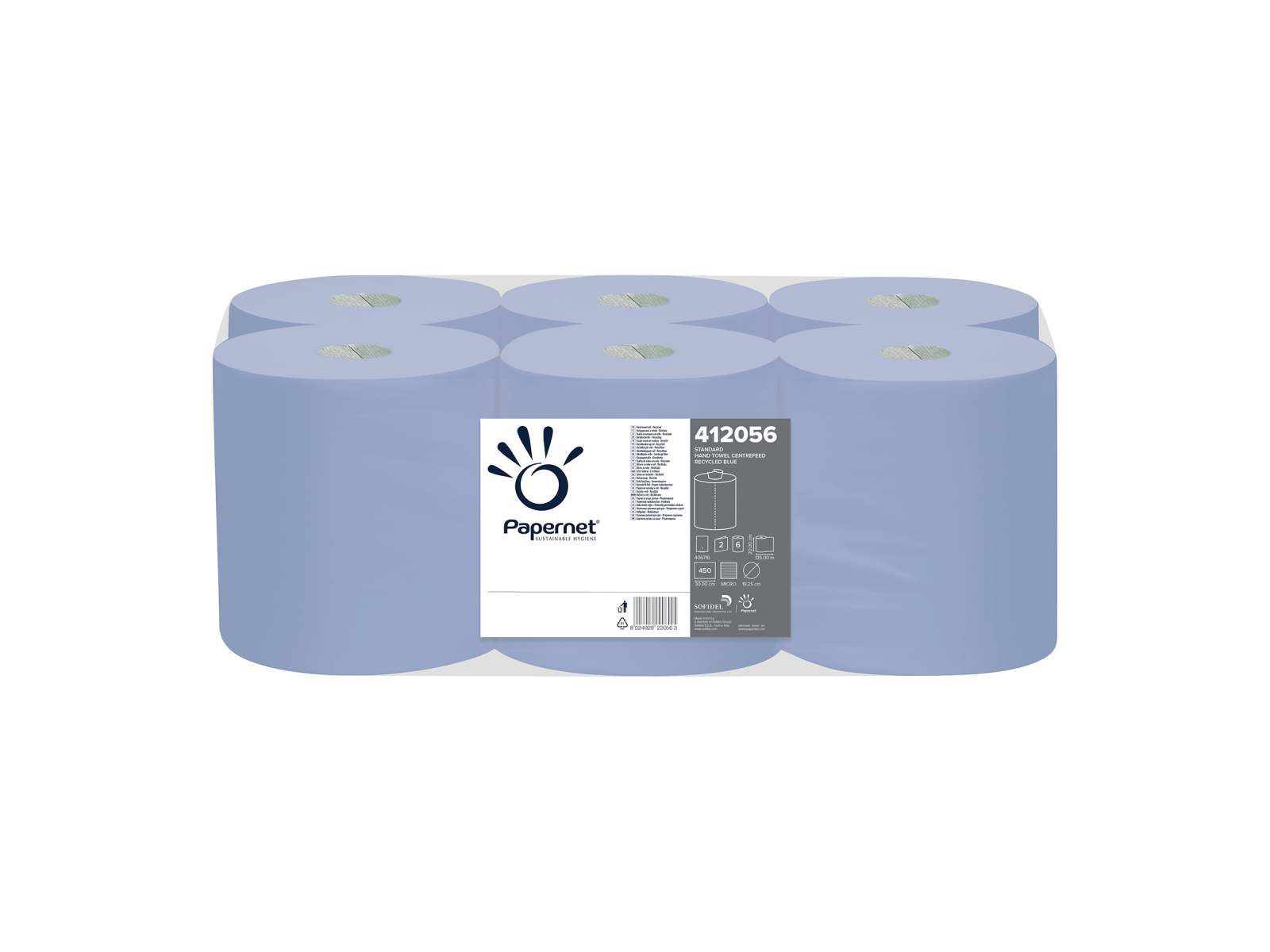 Ręcznik Centrefeed Papernet 412056 BLUE 2W A6